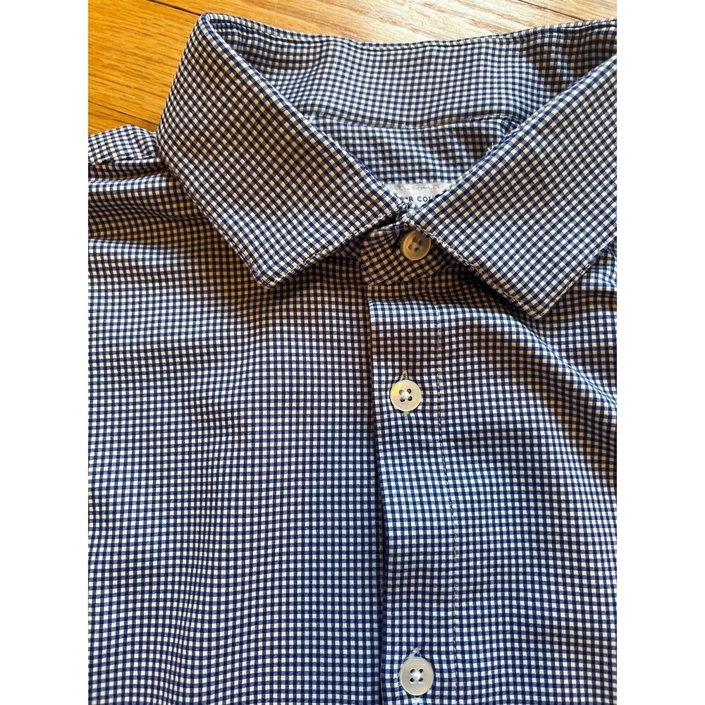 Mizzen + Main Spinnaker Shirt Mens XL Blue White Check East Lake Logo - Picture 6 of 10
